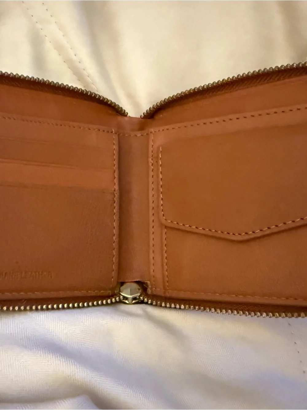 Lodis zip around Tan Leather mini Wallet great wallet